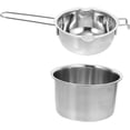 thumbnail image 4 of 2 Pack Double Boiler Melting Pot Set, Chocolate Melting Pot with Stainless Steel Boiling Water Pot for Melting Chocolate, Candy, Candle, Wax, 11cm Outer Pot + 400ml Inner Pot, Silver, 4 of 8