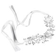 thumbnail image 3 of Diadema de cristal para novia Nikou diseño de hojas y flores color plateado, 3 of 15