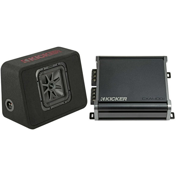 Kicker 45TL7R102 Single 10" L7R Truck Loaded Vented Enclosure - 500 Watts RMS W/ CXA400.1 Amp Bundle