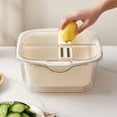 thumbnail image 1 of Vegetable Washing Basket with Stainless Steel Cutting Tools | Strain, Wash, and Drain Produce | Kitchen Colander and Slicer Set for Fruits and Vegetables | Multi-Function Food Prep And, 1 of 9