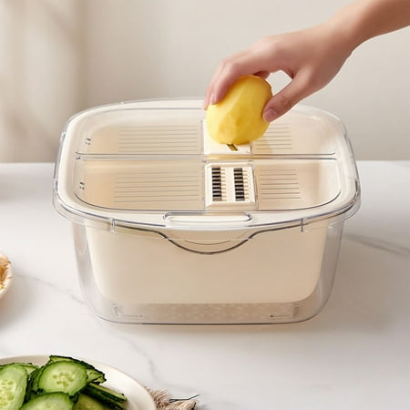 

Christmas Savings! QTOCIO Storage Containers Vegetable Basket With Cutting Tools Strain Wash And Vegetables Fruit Multi Function Kitchen Vegetable Washing Basket