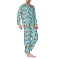 thumbnail image 2 of Sikiie Sea Otters Family In Blue Water Mens Pajama Set, Soft Warm Long Sleeve Sleepwear, Cozy Button-Down Pjs for Men-Medium, 2 of 7