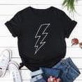 thumbnail image 1 of Hauts pour Femmes Hauts d'Été 2023 T-Shirt Décontracté Ample Col Rond Imprimé Manches Courtes Noir m, 1 of 7