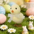 thumbnail image 3 of Easter Flocked Chicks Decorations, Cute Fuzzy Chick Ornaments with Ribbons for Spring, Easter Egg Hunt & Home Decor, 3 of 6