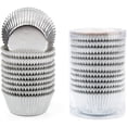 thumbnail image 2 of Gifbera Standard Silver Foil Cupcake Liners Metallic Paper Muffin Baking Cups 200-Count (Silver), 2 of 4