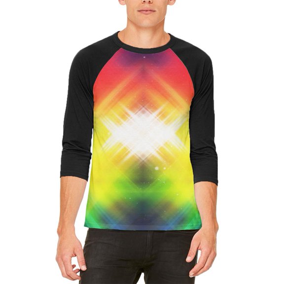 Galaxy Nova 70s Flashback Mens Raglan T Shirt White-Black SM