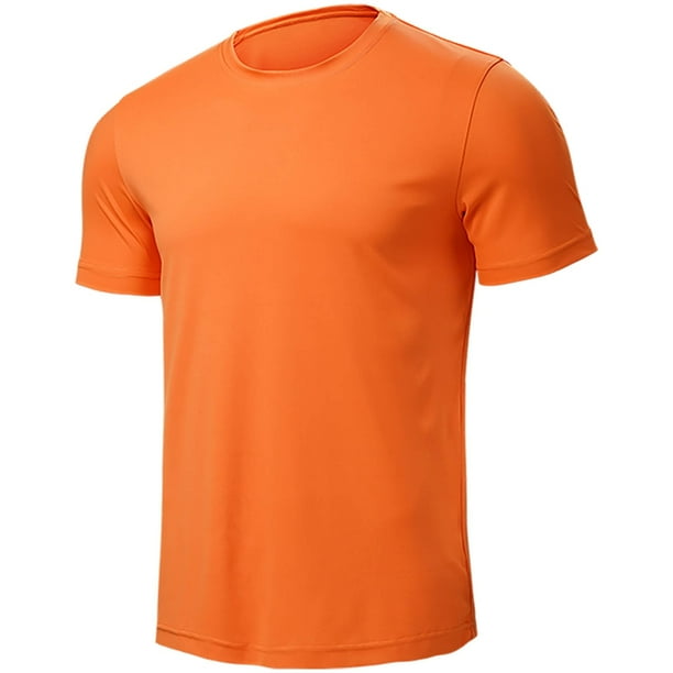 Camiseta Casual de Ajuste Suelto para Hombres, Cuello Redondo de Manga Corta de Color Sólido de Verano en Poliéster Transpirable para Golf Y Uso Diario