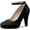 Black, variant on BLISSFUL STEP Women' Shoes Round Toe Stiletto Heel Ankle Strap Pumps Black 6