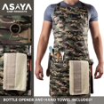 thumbnail image 2 of Delantal de trabajo y barbacoa Asaya Chef con abridor de botellas y toalla de mano - Durable lona de algodón de 10 oz Hardware de latón y correas cruzadas en la espalda - Para hombres y mujeres asar y, 2 of 5