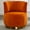 Orange, variant on QuzyAor 360-Degree Swivel Barrel Chair, Mid Century Modern Round Accent Chair, Fluffy Velvet Material, with Comfy Soft Cushion, for Living Room, Orange