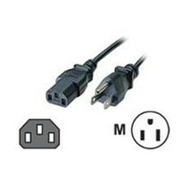 C2G 09482 18 AWG Universal Power Cord - NEMA 5-15P to IEC320C13, TAA Compliant, Black (15 Feet, 4.57 Meters)
