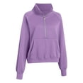 thumbnail image 4 of Ccpelsie Women's Fall Sweatshirts Long Sleeve Half Zip Comfort Pullover Winter Fashion Clothes(Purple,L), 4 of 6