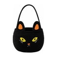 thumbnail image 3 of Sahpxhe Halloween Baskets Cute Cat Cotton Rope Woven Candy Basket,Handheld Storage Bucket Gift Basket for Trick or Treat,Halloween Party,6.69x5.11in Yellow, 3 of 7