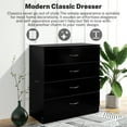 thumbnail image 2 of Enyopro 4 Drawer Dresser for Bedroom, Black Wooden Chest of Drawers, Modern 4 Drawer Chest Storage Dresser for Closet, Living Room, Hallway, 2 of 9