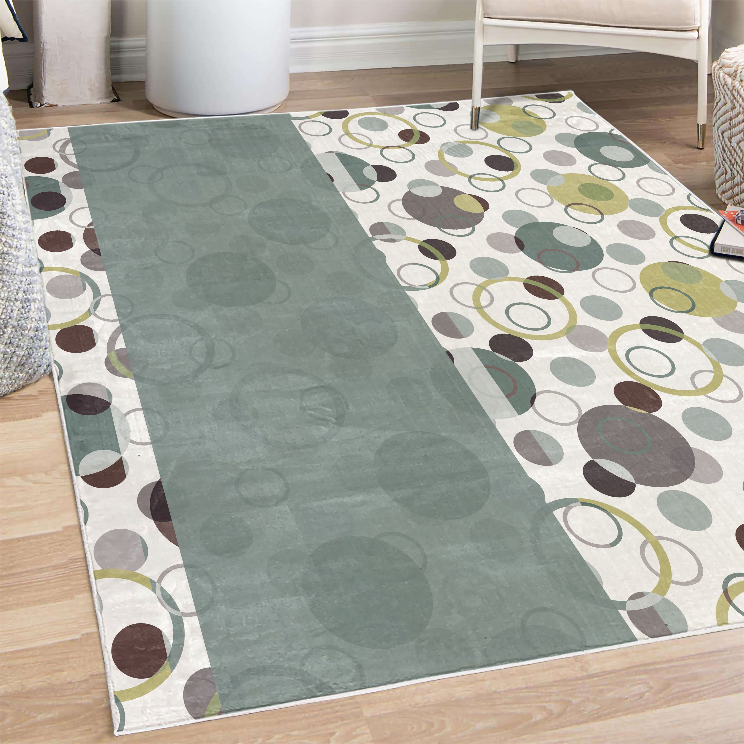 Abstract Decorative Rug, Circular Shaped Round Interlace Forms ...