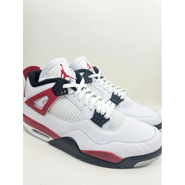 A i r-Jor-dan?4 Retro Men's Size 14 White/Fire Red-Black DH6927-161 Fast Ship