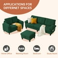 thumbnail image 5 of Soscana Living Room Furniture Set Sectional Sofa Couch with Storage Ottoman and Loveseat,for Home Apartment Office Studio,Green, 5 of 7
