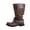 Coffee, variant on Women's Boots Street Style Punk Knee-High Boots With A Super High Heel And Round Toe Featuring A Belt Buckle Black