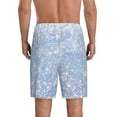 thumbnail image 4 of Lsque White Bule Glitter Mens Sleep Pajama Shorts,Short Pajama Pants, Cotton Ultra-Soft Knit-3X-Large, 4 of 9