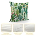 thumbnail image 4 of Chilfamy Cactuses Greenery Pillow Covers Square Design Short Plush Print Environmentally Friendly Easy Insertion Indoor Outdoor Decoration 1PC 12x12in, 4 of 5