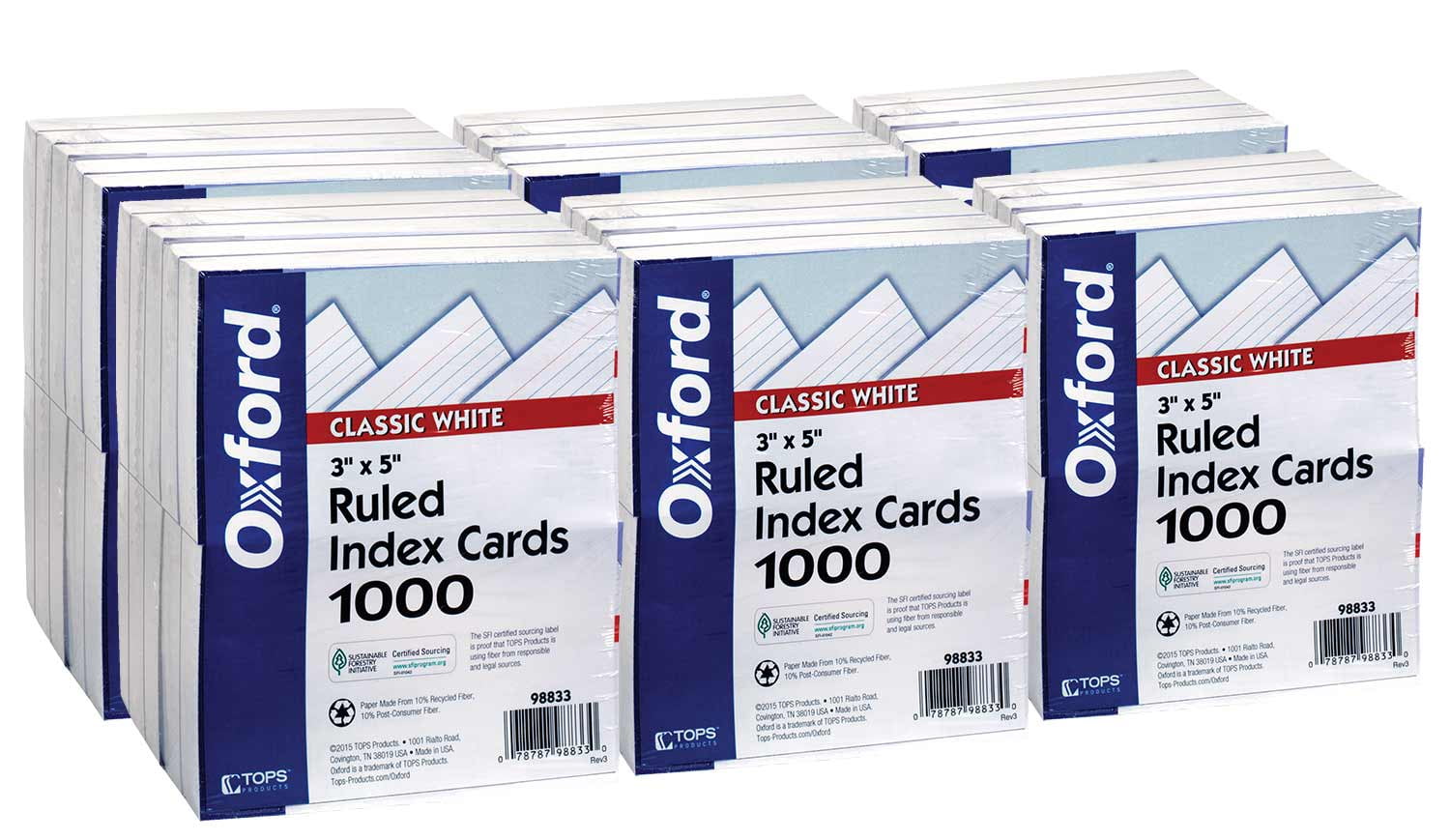 Wexford Ruled Index Cards, White 3 x 5