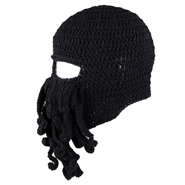 Invierno Cálido Unisex de Punto Pulpo Barba Gorras Crochet Gorros Sombreros BLESIY Sombrero unisex de la barba