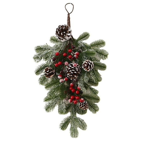 Christmas Teardrop Swag for , Artificial Swag Decoration with Berries,