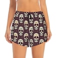 thumbnail image 2 of Daiia funny Skull star Pattern Women's 2 in 1 Running Shorts - Lightweight Athletic Workout Gym Yoga Shorts Liner with Phone Pockets-Large, 2 of 7