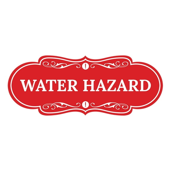 Signs ByLITA Designer Water Hazard Sign (Red) - Large
