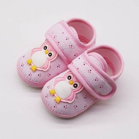 

Baby Girls Boy Prewalker Penguin Cartoon Single Shoes Pink 11