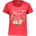 thumbnail image 3 of Inktastic Blessed to Be a Gigi with Pink Flowers Women's Plus Size T-Shirt, 3 of 5