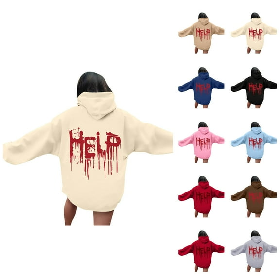 Scary Halloween Hoodies for Woomen 2025 Oversized Funny Graphic Hoodie Sweatshirt Pullover Tops