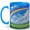 Blue, variant on Rainbow Meadow 11oz Ceramic Mug, Bright Sky Landscape Design