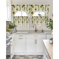 thumbnail image 4 of Sunflowers Butterfly Swag Kitchen Curtains Sets for Windows 24 Inch Length, Spring Floral Pastoral Rustic Short Window Curtain Panels Swags Valances and Tiers 3 Piece Set for Cafe/Dining Room, 4 of 5