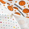 thumbnail image 4 of Castle Fairy Basketball Print Duvet Cover Queen, Stars Print Polka Dots Queen Bedding, Orange White,3-Piece,1 Duvet Cover and 2 Pillowcases, 4 of 6
