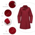 thumbnail image 2 of Busydd Women's Trench Coats Solid Color Zip Up Button Long Rain Coats Detachable Hooded Windproof Trench Coats Plus Size Rain Jacket Womens Fall Jackets S-3XL, 2 of 7