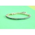 thumbnail image 4 of Round Emerald Tennis bracelet,925 sterling silver Emerald chain link bracelet Gift for Mother, Anniversary Gift For Mother Wife Love, 4 of 5
