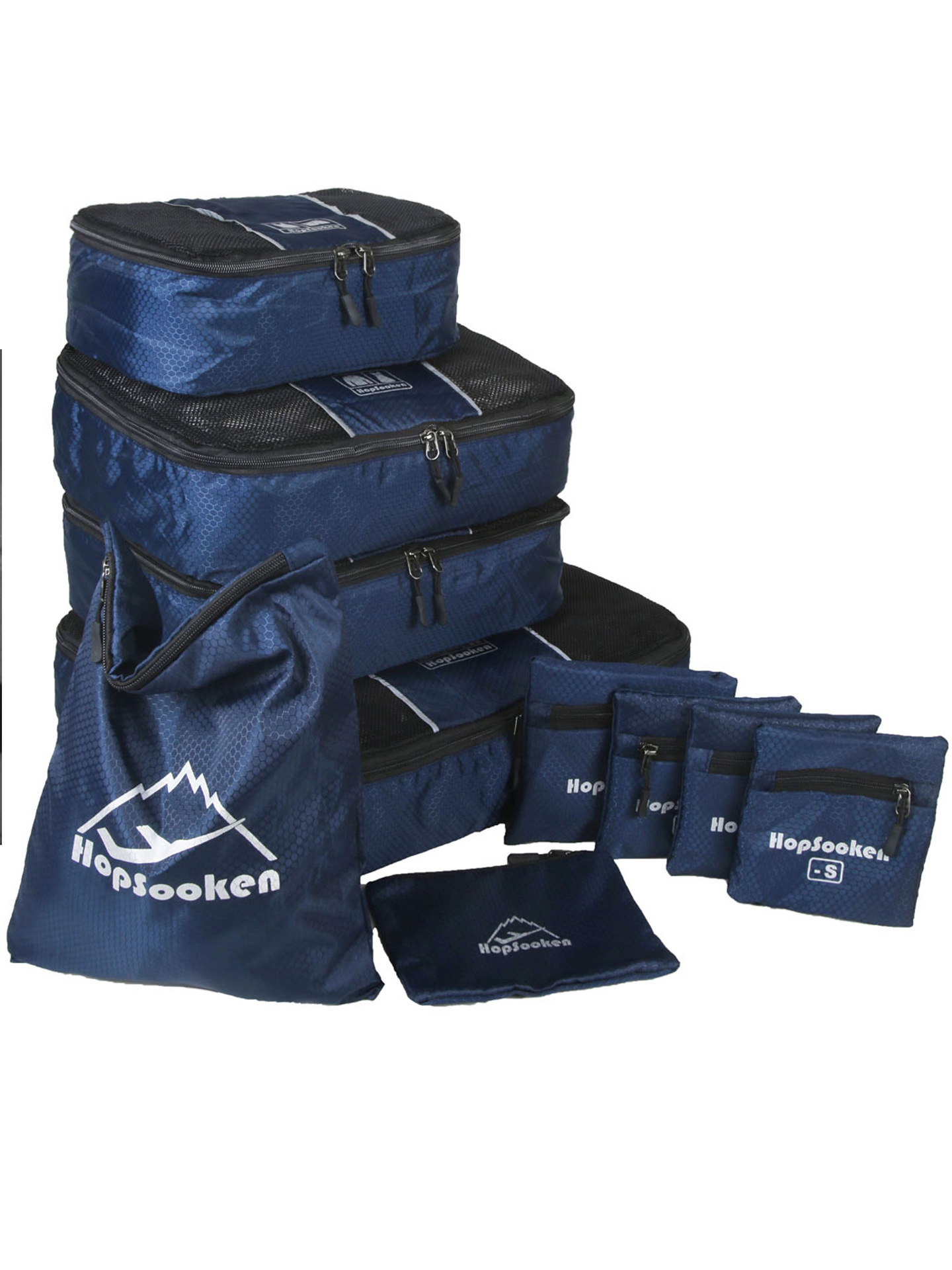 Hopsooken 10pc Packing Cubes Set Large Travel Luggage Organizer 4