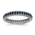 thumbnail image 1 of 925 Sterling Silver Created Sapphire Eternity Stackable Ring Birthstone September Gemstone, 1 of 7