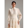 thumbnail image 2 of Vestido largo Bellabarnetten Lita con mangas abullonadas, 2 of 3