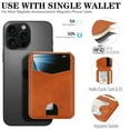 thumbnail image 6 of Compatible with Magsafe 2 in 1 Detachable for iPhone 15 Pro Max Wallet Case with Card Holder Women Men, Magnetic PU Leather RFID Blocking Flip Kickstand Credit Slots,for iPhone 15 Pro Max, Lightbrown, 6 of 11