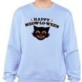 thumbnail image 2 of Happy Meow-lo-ween Sweatshirt Unisex 2X-Large Light Blue, 2 of 5