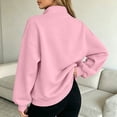 thumbnail image 4 of Evdexr Sweatshirts for Women Drop Shoulder Zip Up Long Sleeve Coats Fall Winter Casual Y2k Jackets Solid Lantern Sleeve Oversized Trendy Jacket with pockets 2XL, 4 of 5