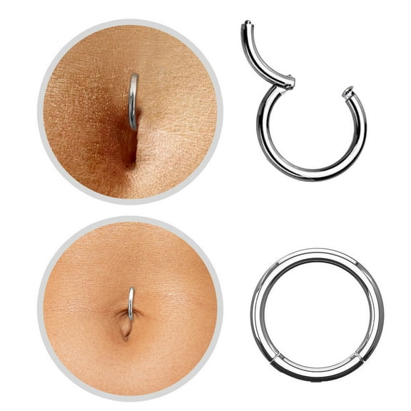 Luxe Modz Belly Button Ring Titanium or Surgical Steel Hoop clicker Piercing Jewelry