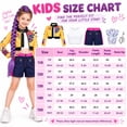 thumbnail image 5 of 6-Piece Pop Singer Halloween Costume for Girls, Cropped Zip Jacket, Sleeveless Top, Shorts and Braided Ponytail Extension for Stage Performance, Cosplay Dress Up and Parties, 5 of 7
