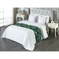 thumbnail image 3 of Jungle Scene Bed Runner, Tropical Aloha Leaves Greenery with Floral Boho Dreamy Exotic Print, Decorative Accent Bedding Scarf for Hotels Homes & Guest Rooms, King, Fern Green Jade Green, by Ambesonne, 3 of 3