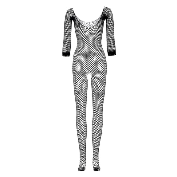 Underwire Women Fishnet Nightwear Bodysuit Sleepwear Deep V Cute Lingerie