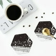 thumbnail image 4 of Vsdgher Piano Keys With Musical Notes Leather Coasters for Drinks, Durable Drink Coasters 4 Set for Tabletop Protection, Luxurious Home Décor and Housewarming Gift-Hexagon, 4 of 6