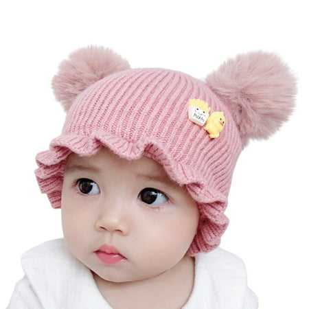 

Uposao Children Baby Infant Kids Toddler Hat Winter Warmth Knitted Hats Pink 44CM
