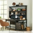 thumbnail image 2 of Sauder Steel River Industrial Desktop Hutch, Carbon Oak Finish, 2 of 10